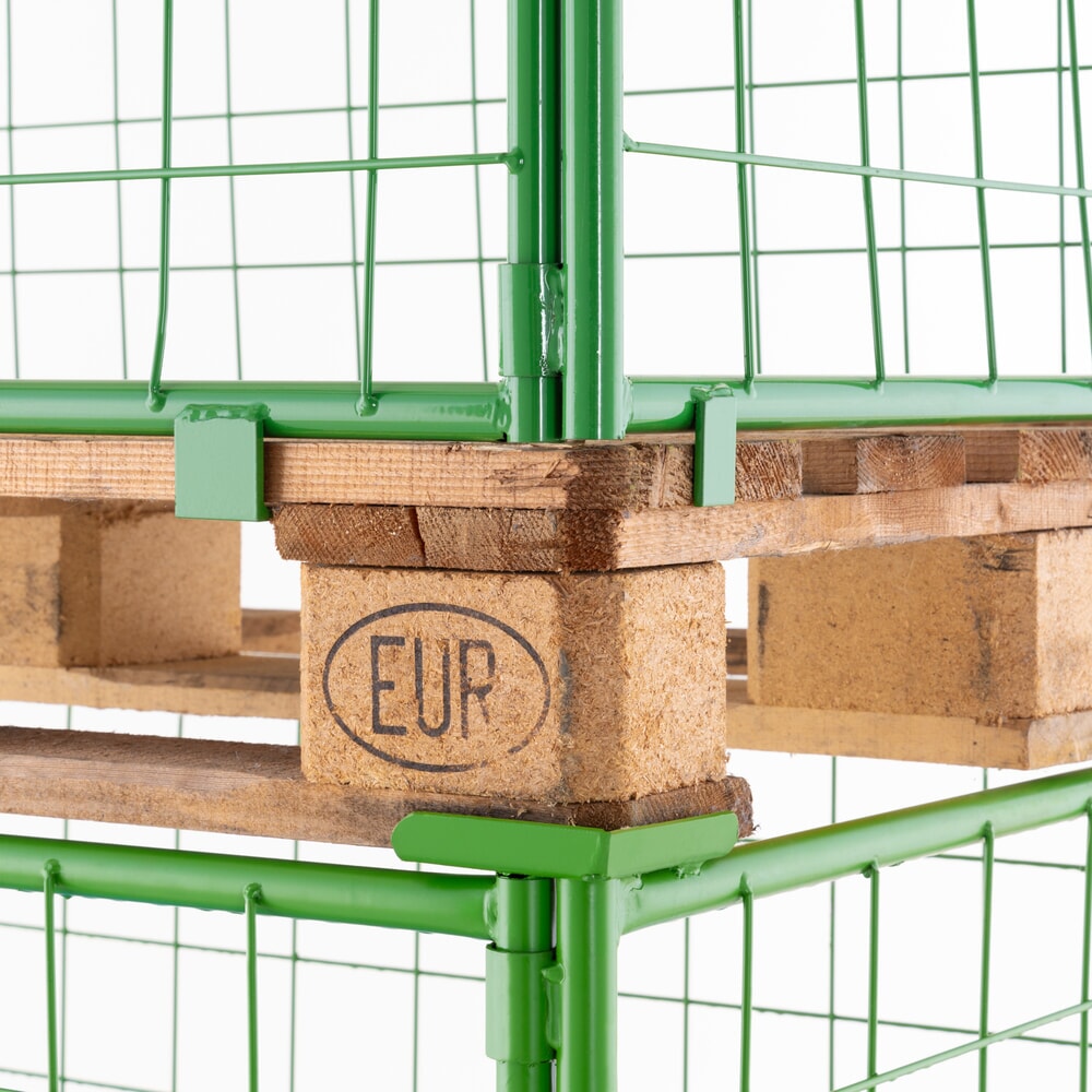N° de l'image du produit 8 : Rehausse de palette HEMMDAL avec clapet, mailles 100 x 100 mm, H x l x P 1 600 x 1 200 x 800 mm, vert mai