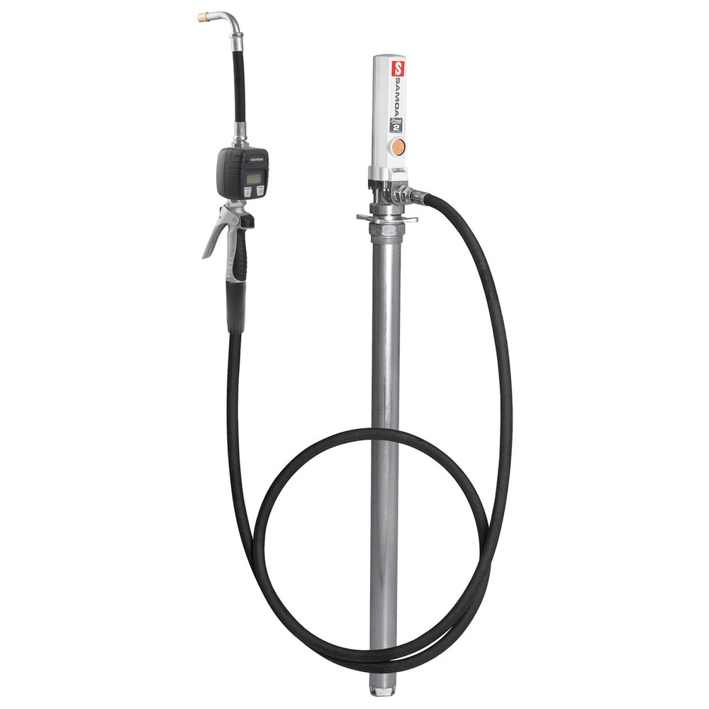 Illustration du produit: Remplisseuse DP 1:1 de SAMOA, tuyau de refoulement et pistolet de distribution avec compteur de débit électronique manuel y compris