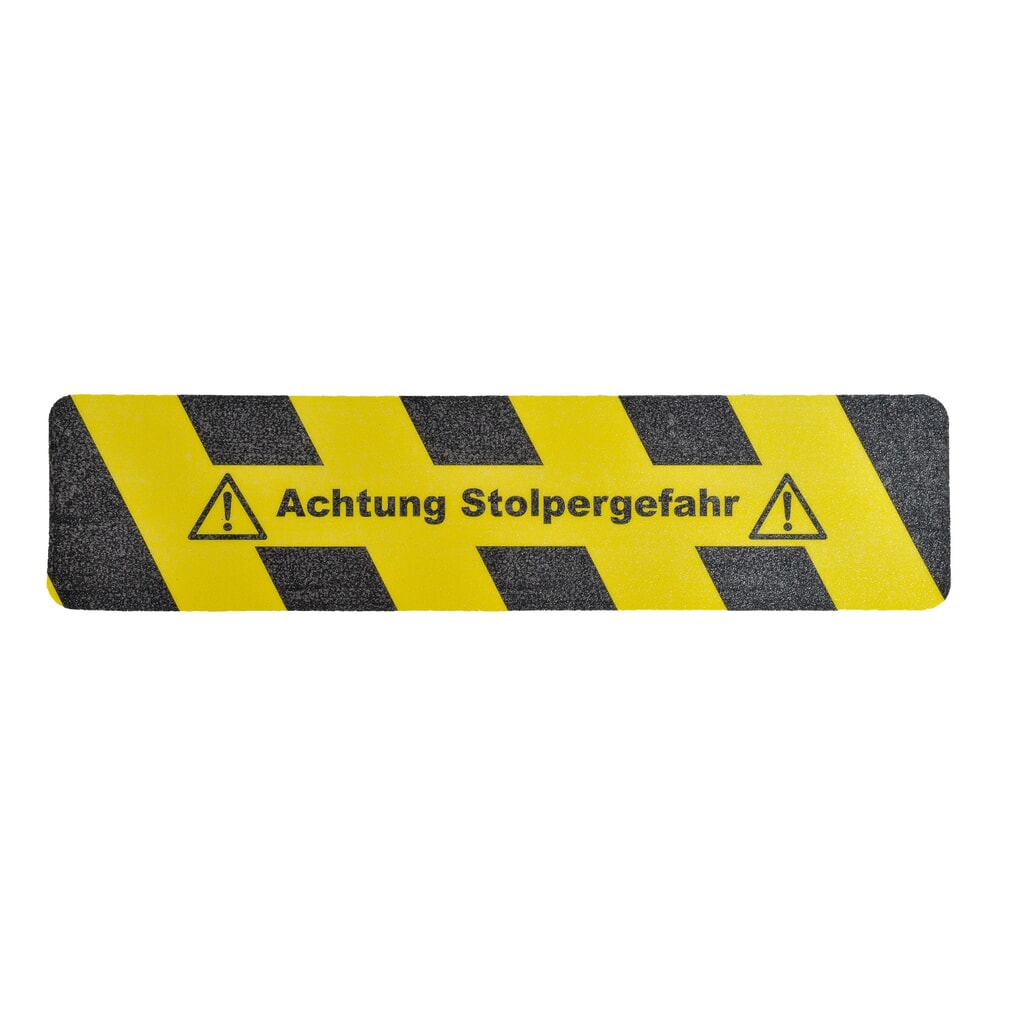 Revêtement antidérapant m2™ « Achtung Stolpergefahr », L x l 610 x 150 mm Illustration du produit: Revêtement antidérapant m2™ « Achtung Stolpergefahr », L x l 610 x 150 mm