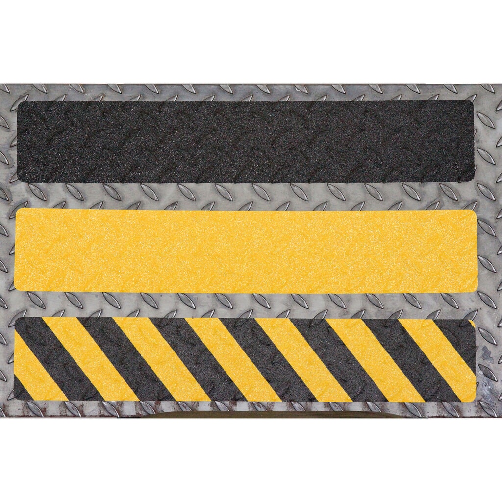 Illustration du produit: Revêtement antidérapant m2™, déformable, 10 pièces, L x l 610 x 150 mm, noir-jaune