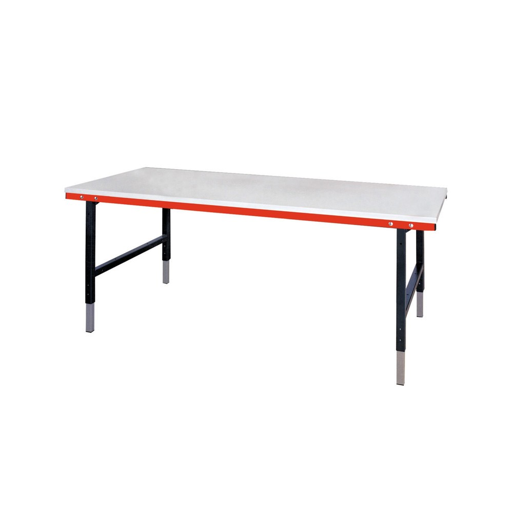 Illustration du produit: Rocholz Table d’emballage réglable manuellement en hauteur, capacité de charge 200 kg, H x l x P 690-960 x 2 000 x 920 mm