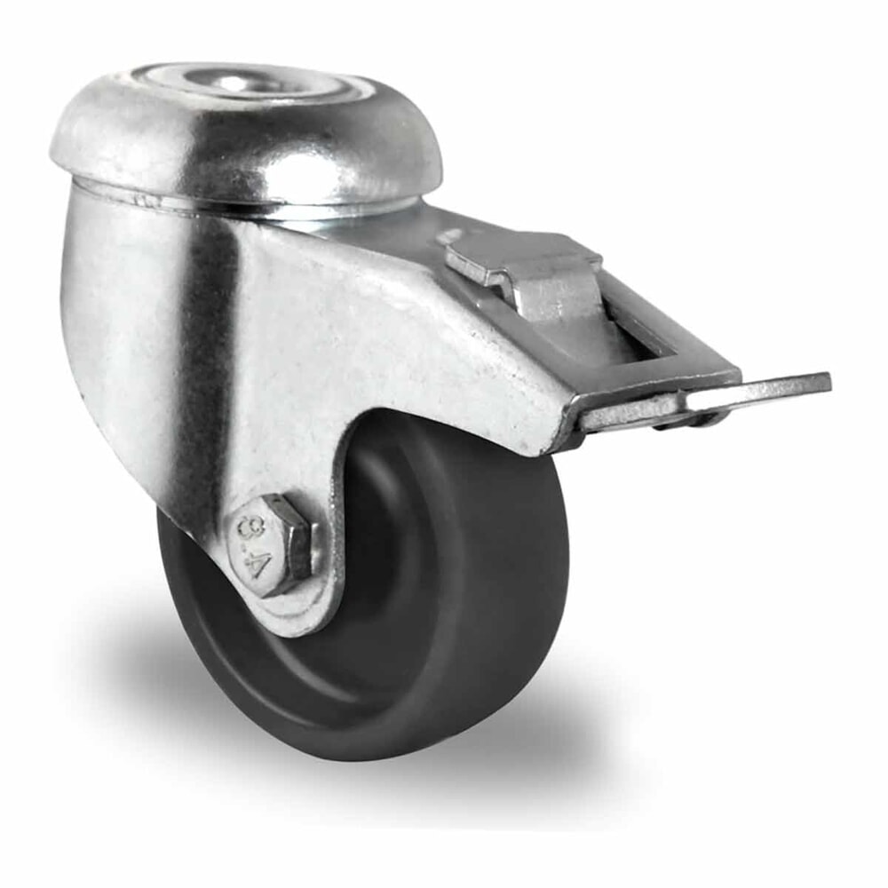 Illustration du produit: Roue directrice à trou dorsal avec blocage total ø 50 mm série P4P4 Palier lisse