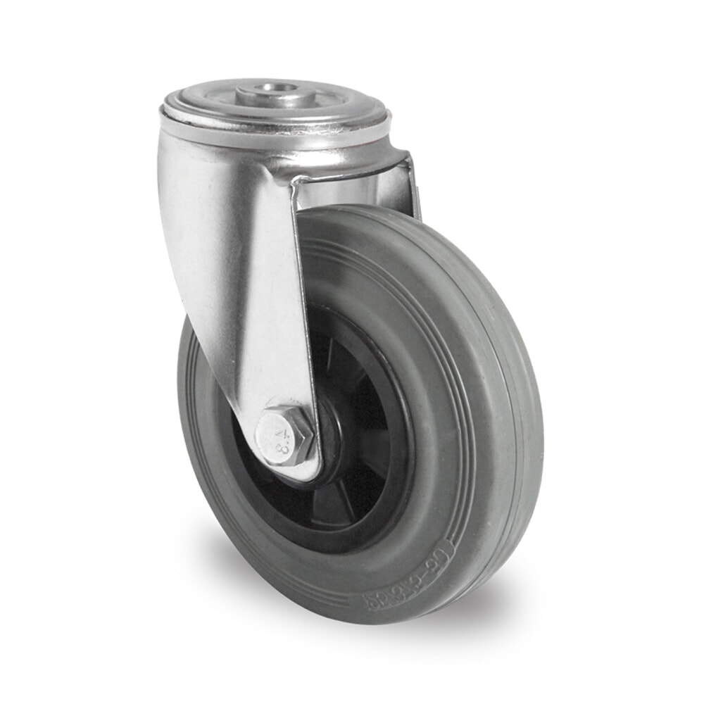 Illustration du produit: Roue directrice à trou dorsal ø 100 mm série P4R2 Palier à rouleaux