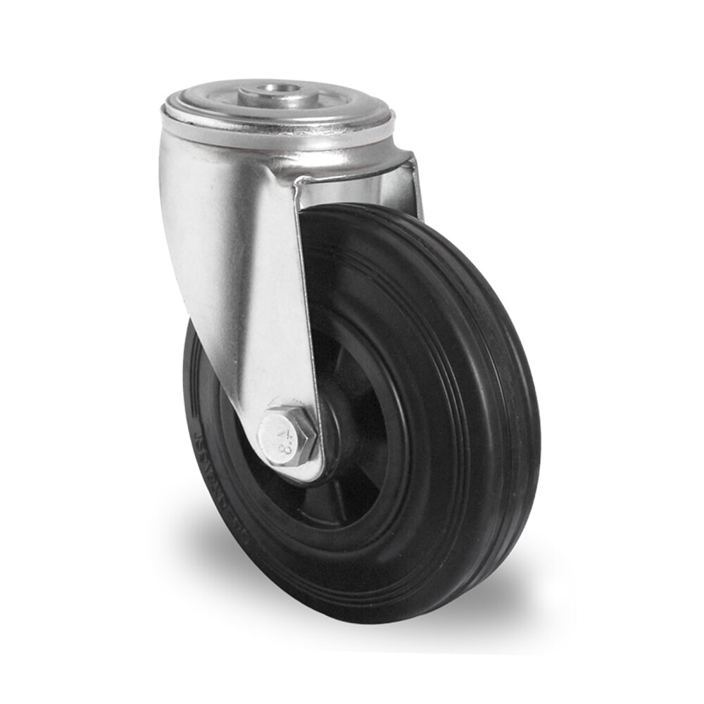 Illustration du produit: Roue directrice à trou dorsal ø 80 mm série P4S4 Palier à rouleaux