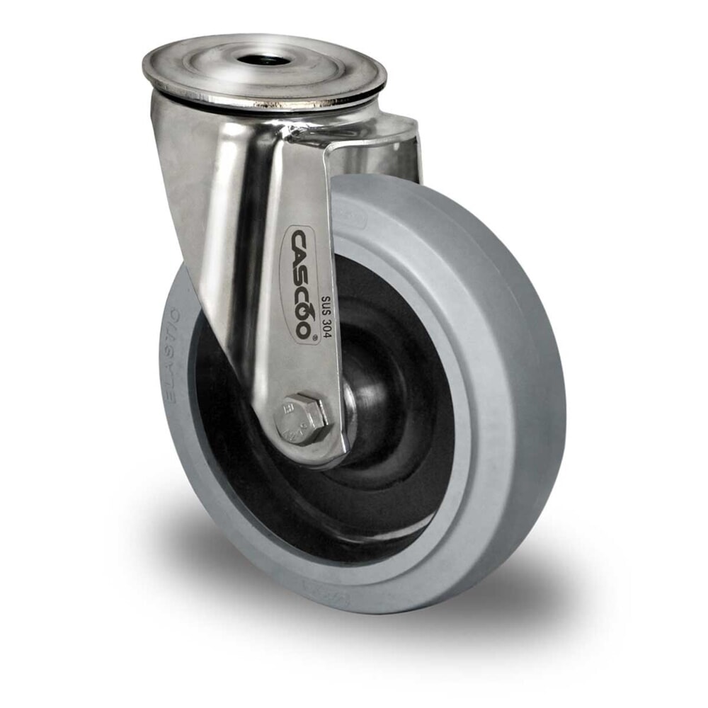 Illustration du produit: Roue directrice à trou dorsal ø 100 mm série R4E2 Palier à rouleaux en acier inoxydable