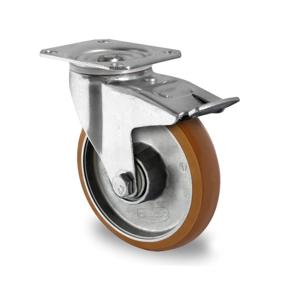 Illustration du produit: Roue directrice avec blocage total ø 100 mm série AAB5 Double roulement à billes