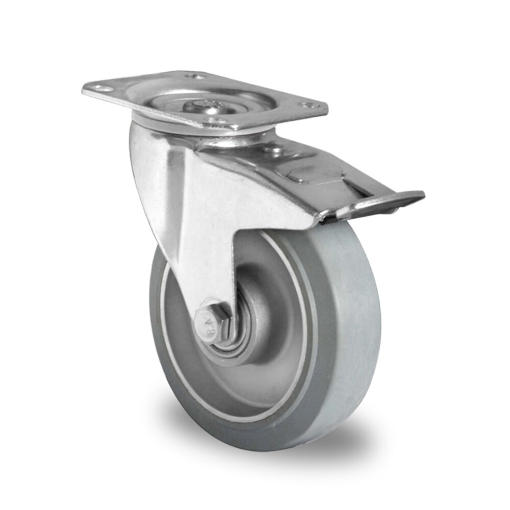 Illustration du produit: Roue directrice avec blocage total ø 100 mm série AAE2 Double roulement à billes