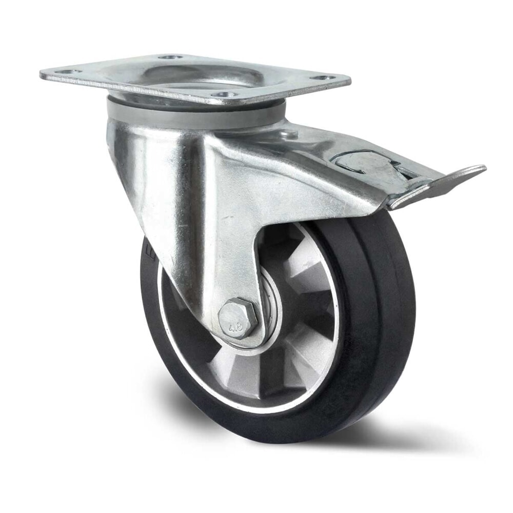 Illustration du produit: Roue directrice avec blocage total ø 125 mm série BAF4 Double roulement à billes