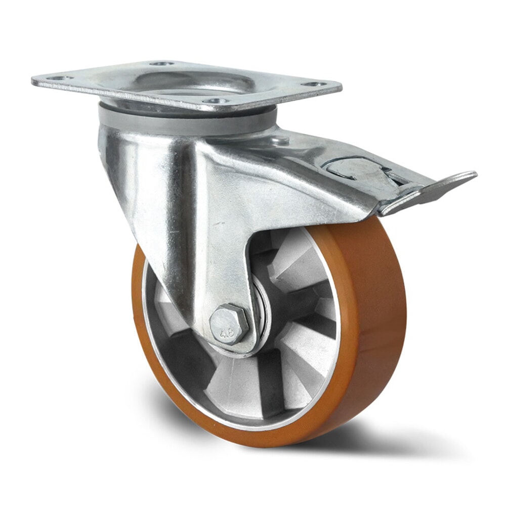 Illustration du produit: Roue directrice avec blocage total ø 125 mm série BAU5 Double roulement à billes