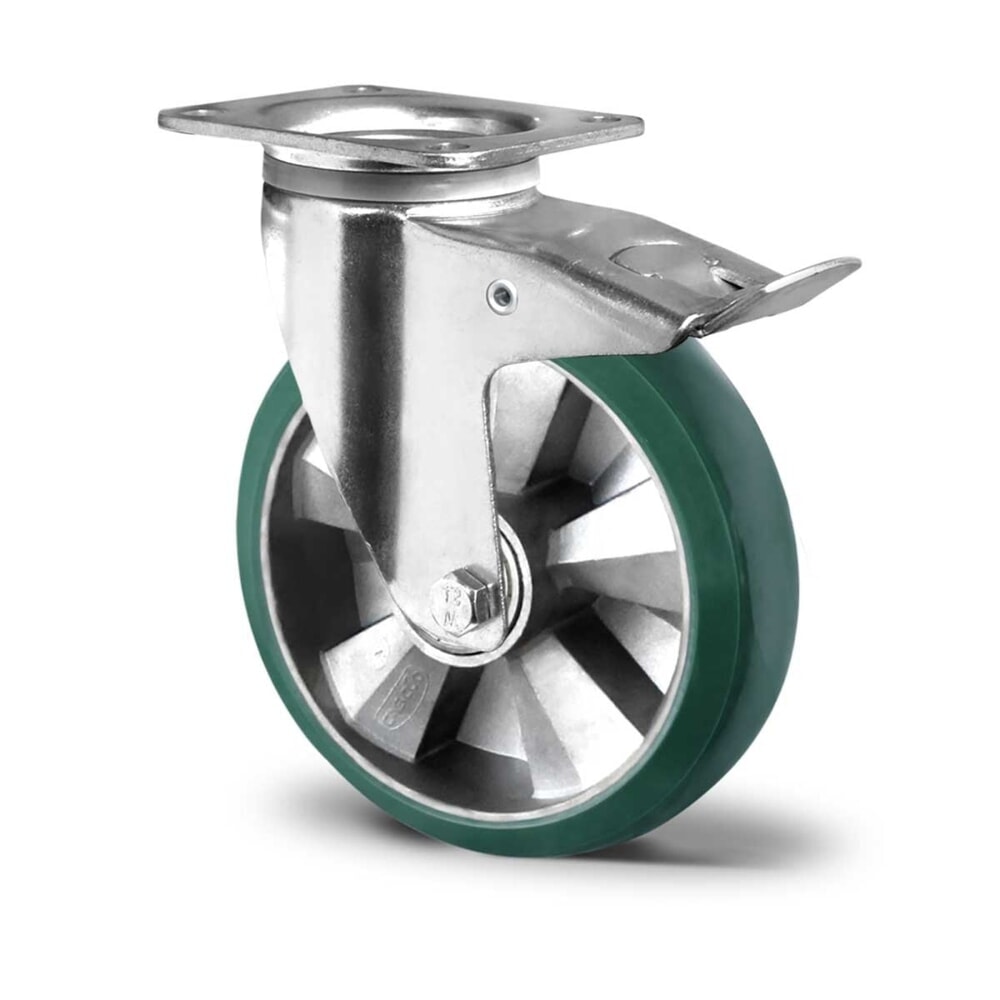 Illustration du produit: Roue directrice avec blocage total ø 125 mm série BAX7 Double roulement à billes
