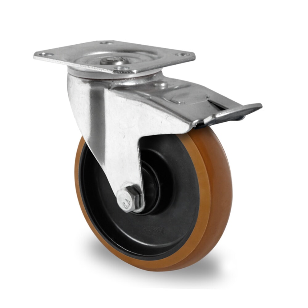 Illustration du produit: Roue directrice avec blocage total ø 100 mm série N4B5 Roulement à billes