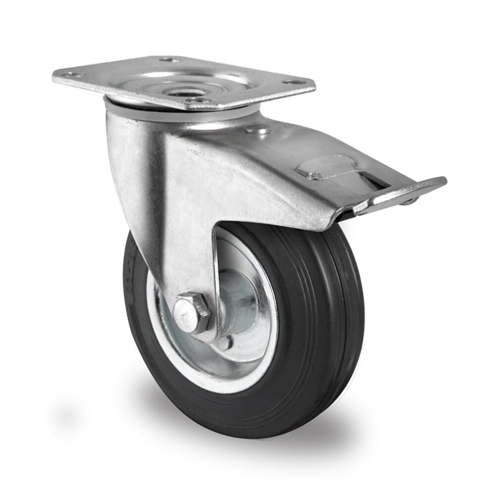 Illustration du produit: Roue directrice avec blocage total ø 80 mm série SWS4 Palier à rouleaux