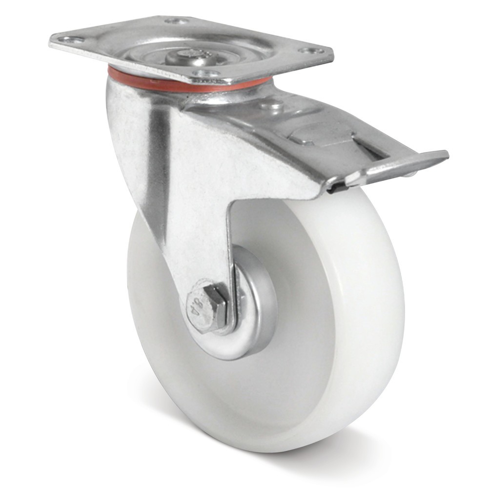 Illustration du produit: Roue directrice en PP Basic, dispositif de blocage inclus, non marquante, Øxl 80 x 34 mm, capacité de charge 80 kg