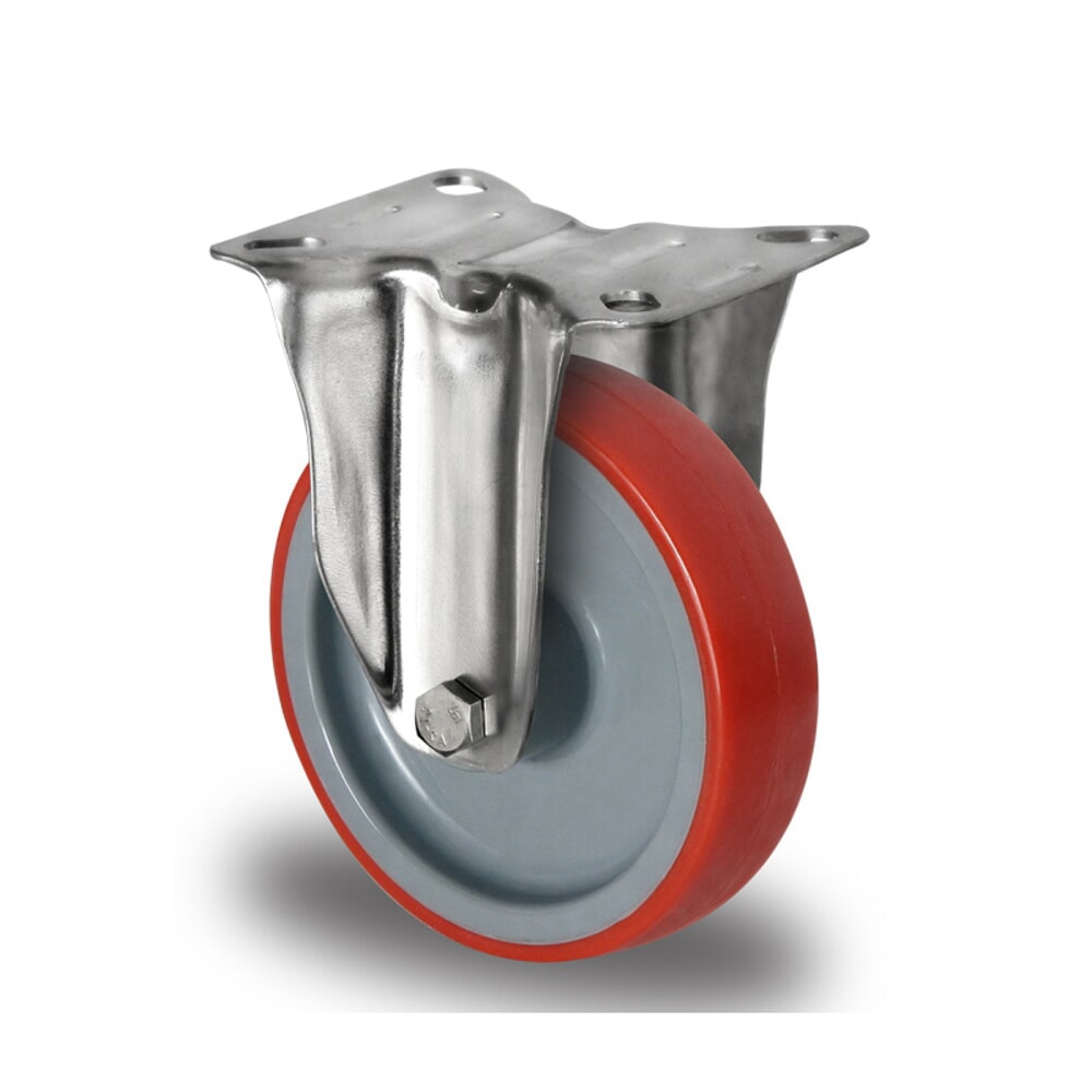 Illustration du produit: Roue fixe ø 80 mm série N2U6 Palier à rouleaux en acier inoxydable