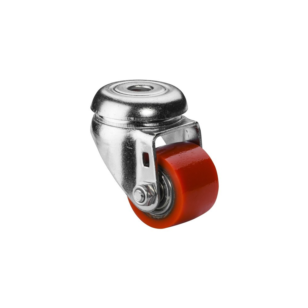 Illustration du produit: Roulette compacte en polyuréthane, roue directrice, roulement à billes, trou à boulon, Ø x largeur 35 x 25 mm, capacité de charge 100 kg