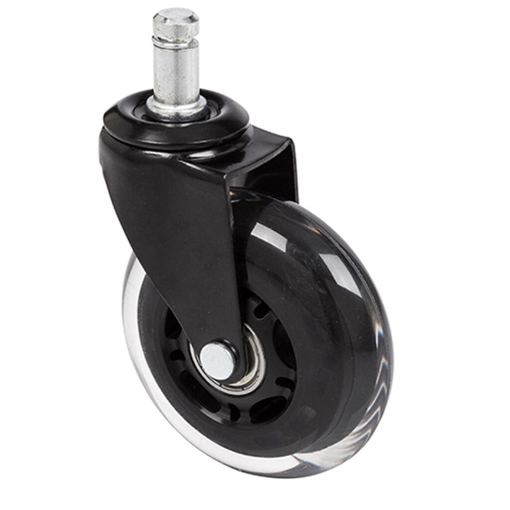 Illustration du produit: 5x roulettes pour sols durs hjh OFFICE ROLO SKATE 11 mm / 75 mm roulettes de chaise de bureau noires / transparentes (lot de 5)