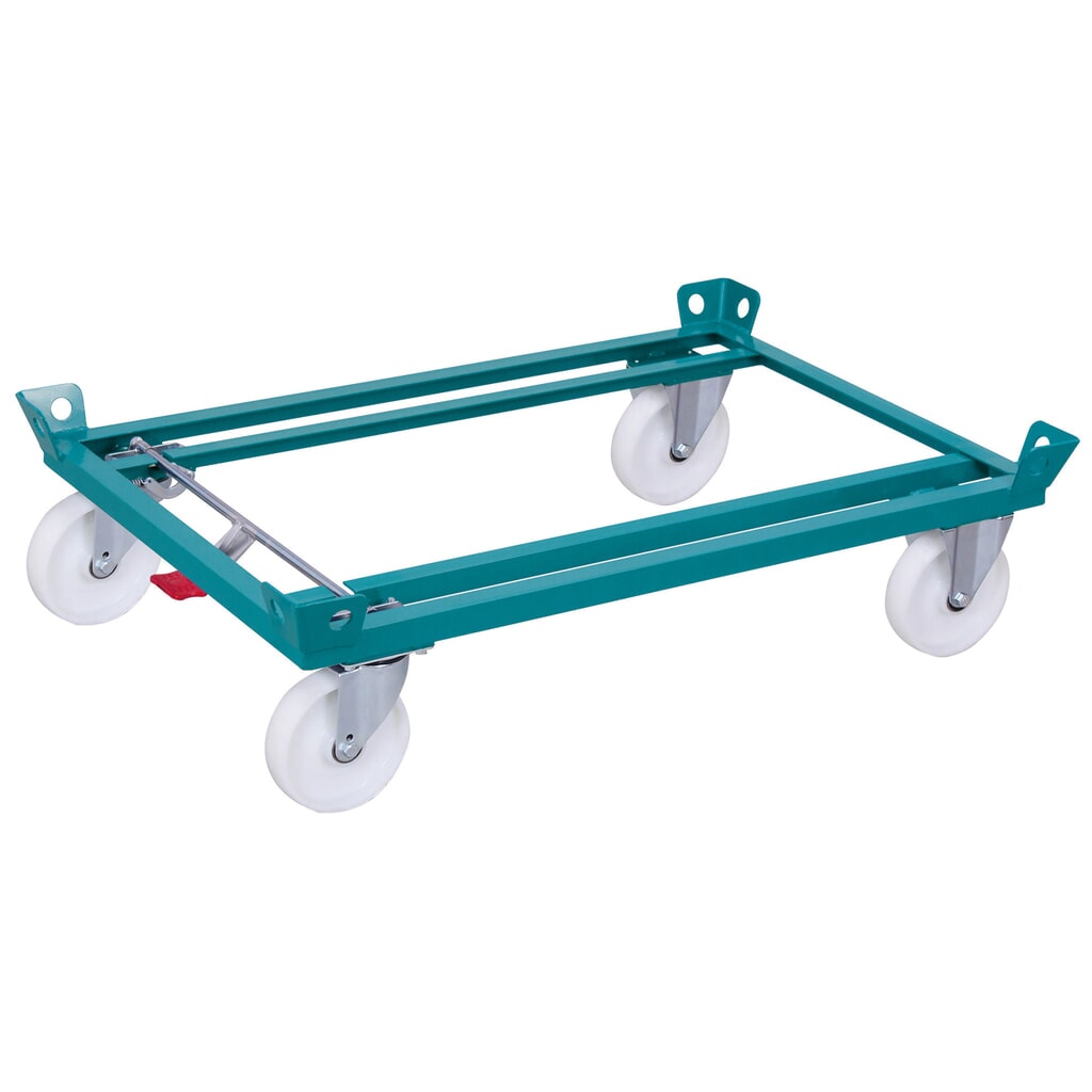 Illustration du produit: Rouleur Ameise®, avec butées d’angle de blocage des palettes, hauteur de chargement 280 mm, pneumatiques en polyamide