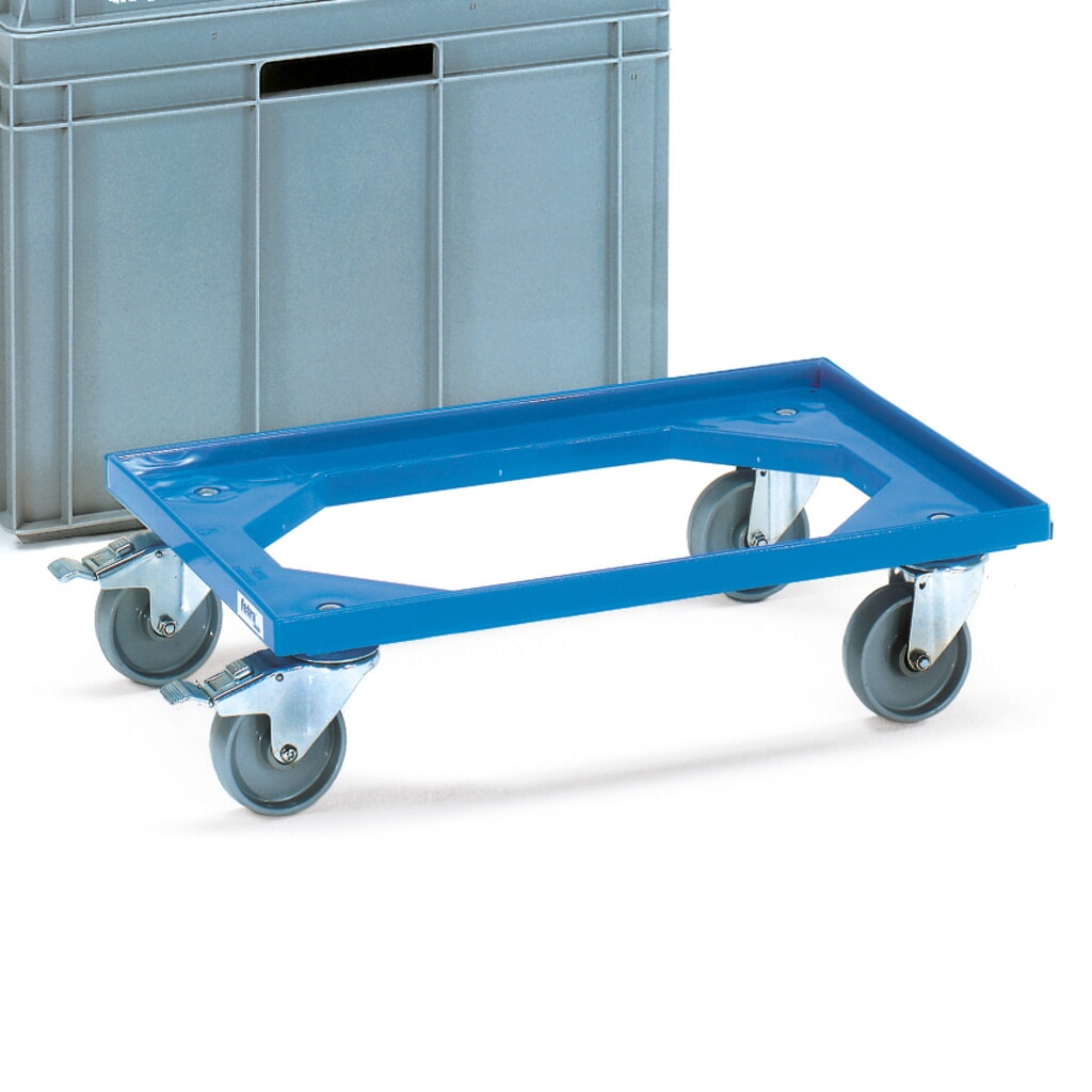 fetra® Rouleur pour bacs Euro en plastique, capacité de charge 250 kg, lxP 610 x 410 mm Illustration du produit: fetra® Rouleur pour bacs Euro en plastique, capacité de charge 250 kg, lxP 610 x 410 mm