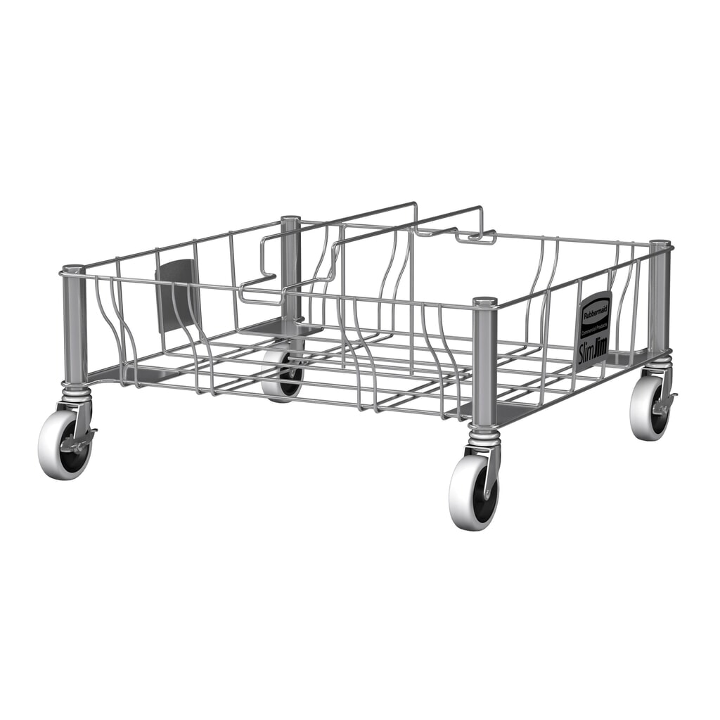 Rubbermaid Slim Jim® Rouleur de transport, acier inoxydable, double Illustration du produit: Rubbermaid Slim Jim® Rouleur de transport, acier inoxydable, double