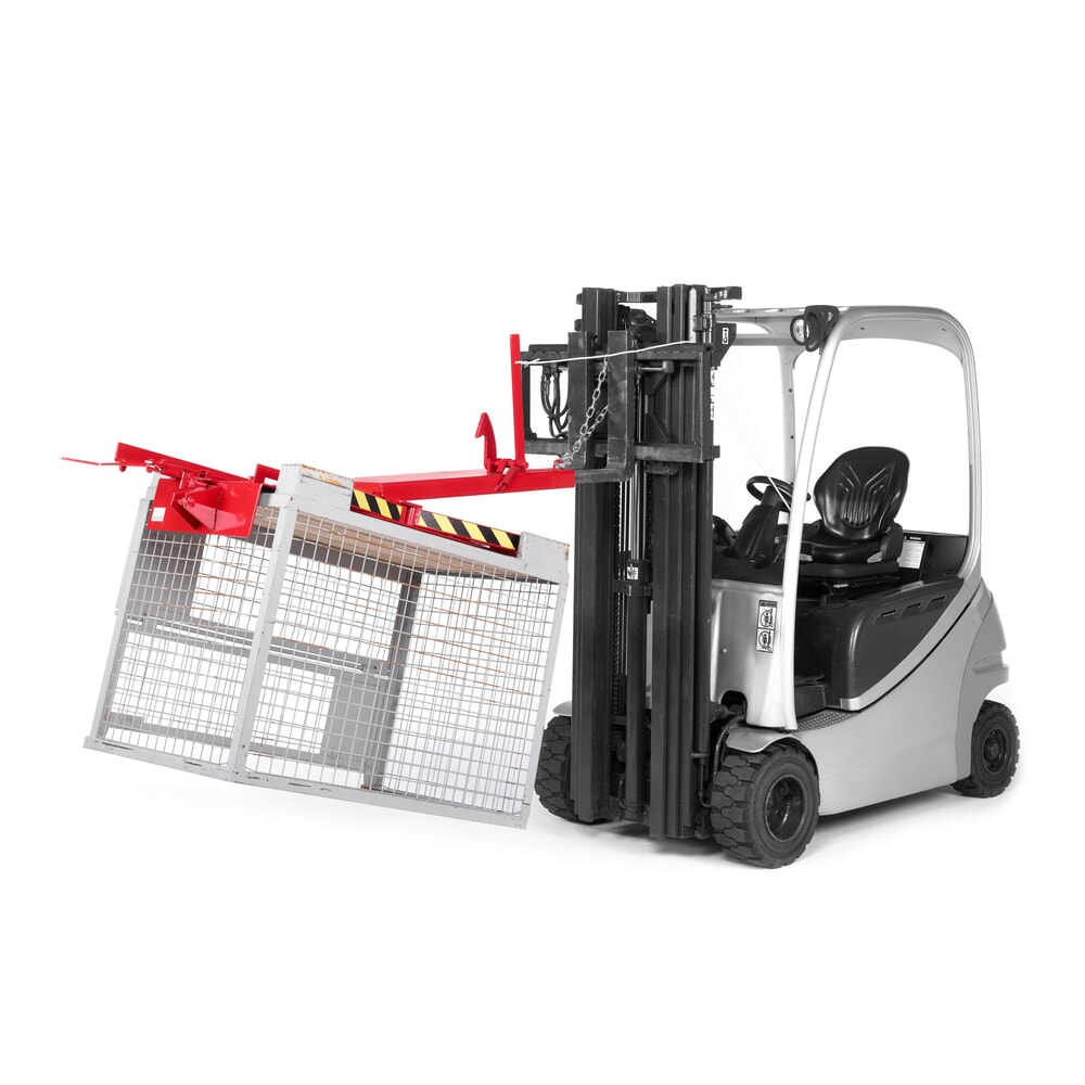 N° de l'image du produit 2 : RR-Industrietechnik® Retourneur de caisses grillagées type RGW, capacité de charge 450 kg, RAL 3000 rouge feu