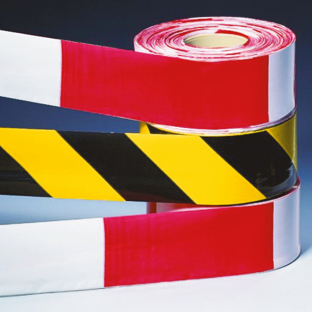 Illustration du produit: Rubans de signalisation et de délimitation, rouge/blanc, l x L 80 mm x 500 m, 1 rouleaux/unité de vente