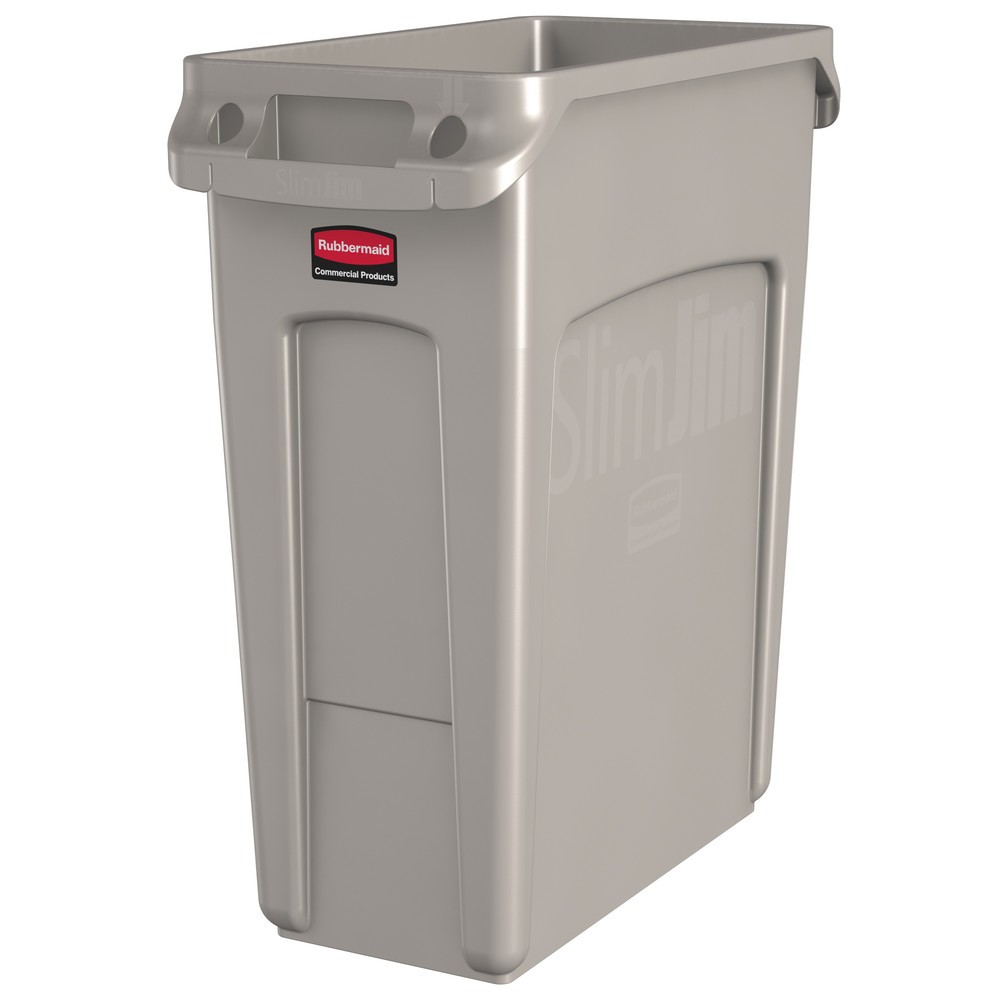 Illustration du produit: Rubbermaid® Collecteur de matériaux Slim Jim, avec fentes d'aération, beige, 60 litres