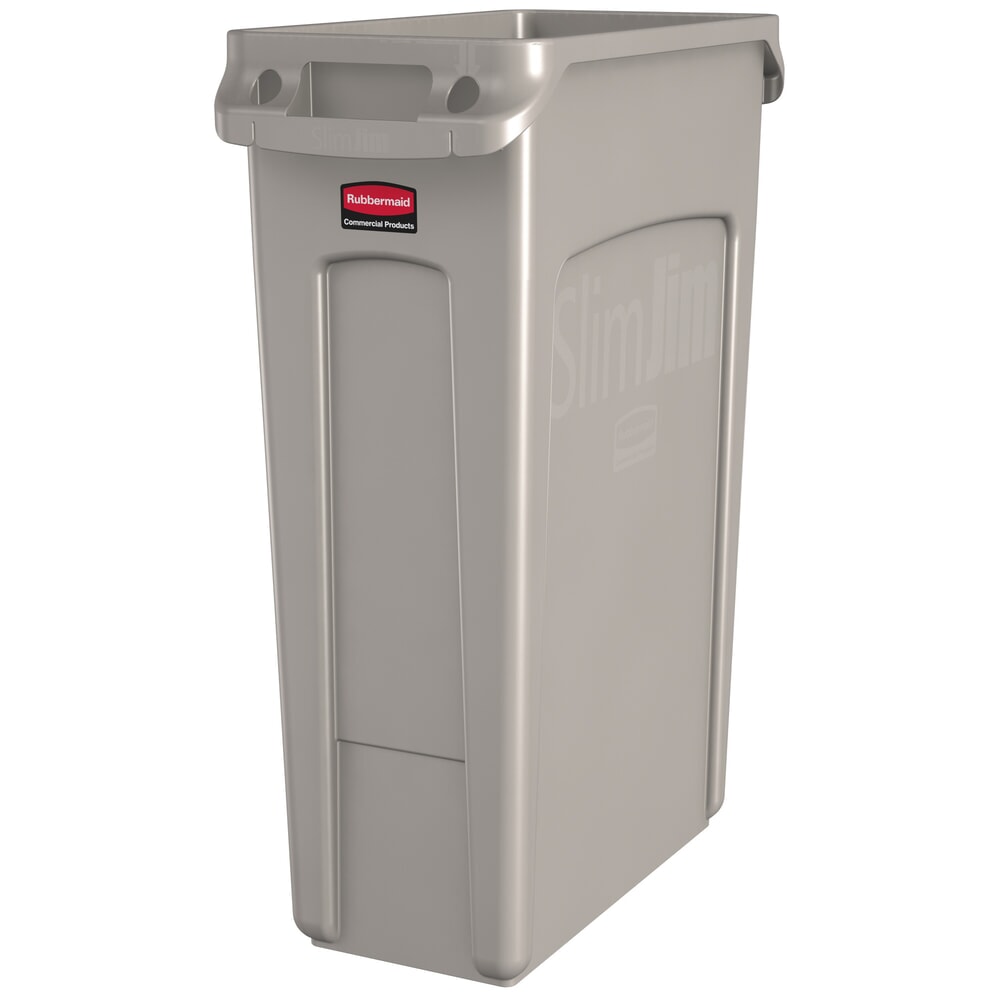 Illustration du produit: Rubbermaid® Collecteur de matériaux Slim Jim, avec fentes d'aération, beige, 87 litres