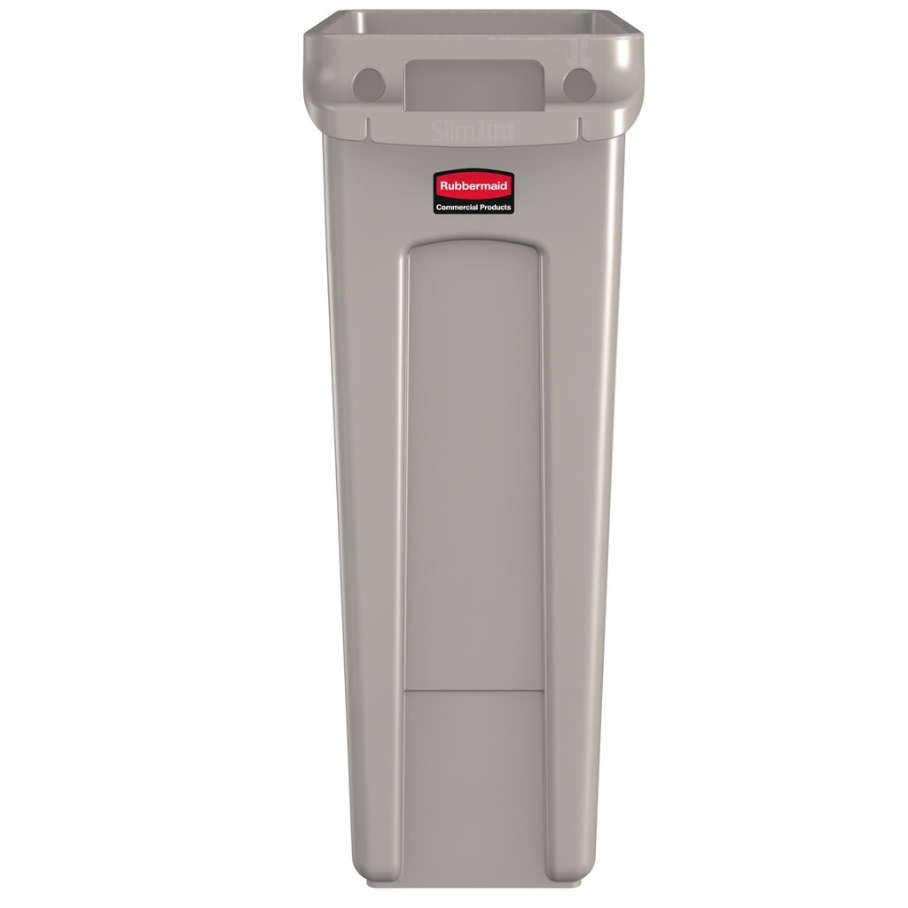 N° de l'image du produit 2 : Rubbermaid® Collecteur de matériaux Slim Jim, avec fentes d'aération, beige, 87 litres
