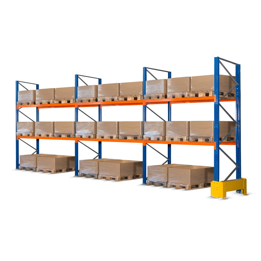 Paroi arrière grillagée pour kit complet de rayonnage à palettes ManOrga, Hxl 2 000 x 8 700 mm Illustration du produit: Paroi arrière grillagée pour kit complet de rayonnage à palettes ManOrga, Hxl 2 000 x 8 700 mm