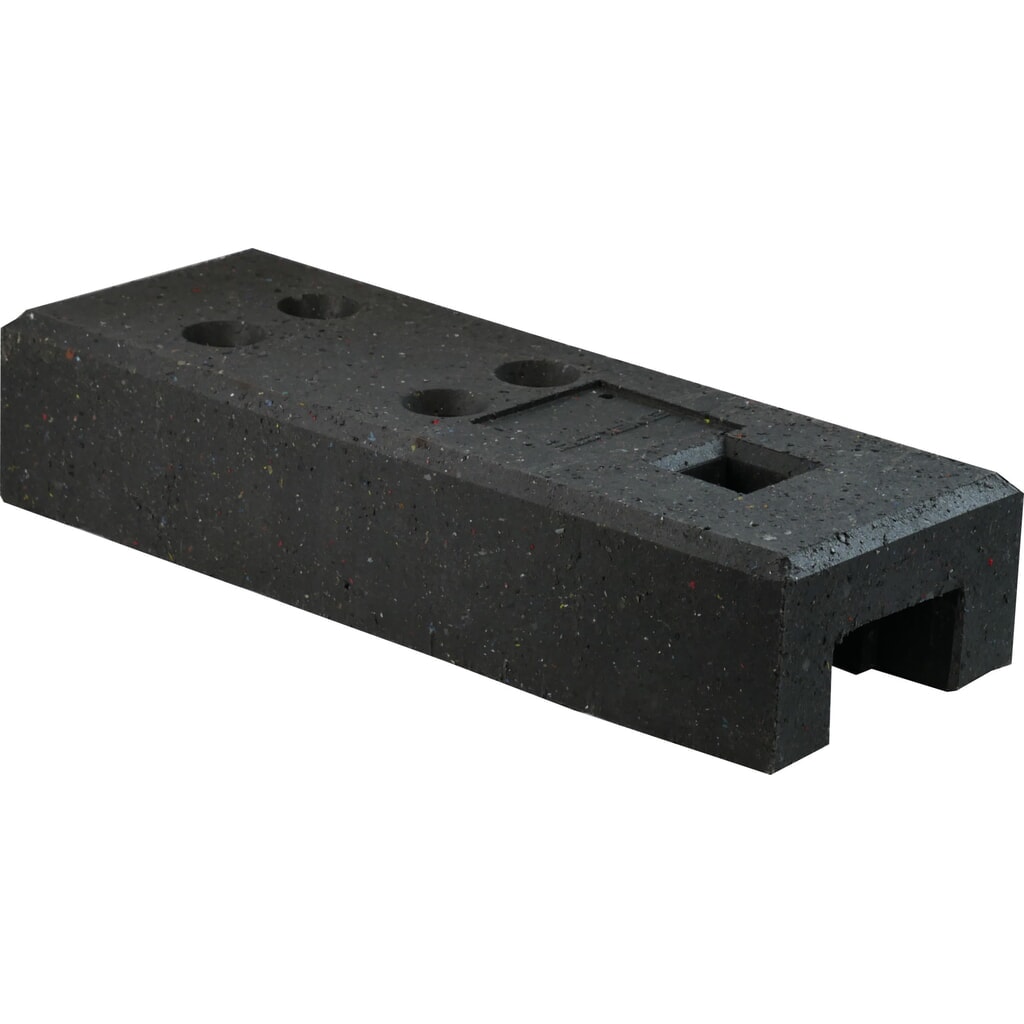 Illustration du produit: Schake Pied de clôture de chantier, plastique recyclé, 4 trous + 1 puits, 20 kg