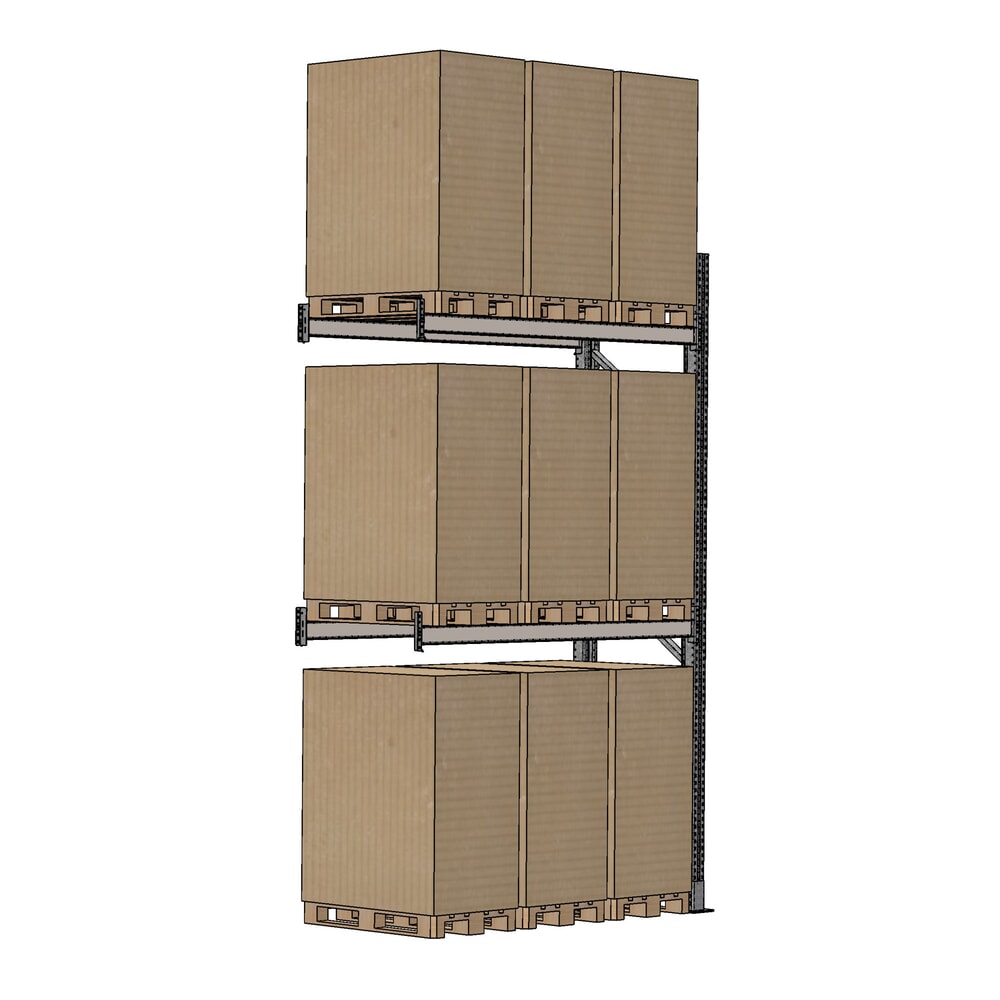 N° de l'image du produit 2 : SCHULTE Rayonnage à palettes auxiliaire 1 travée 1 825 mm - 4 500 x 1 100 mm (HxP), 4 lisses (2 000 kg) pour l'extérieur
