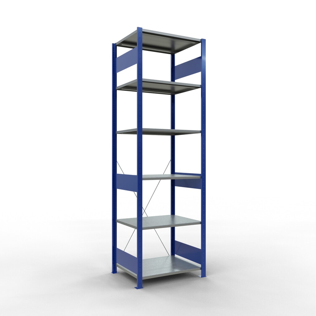 SCHULTE Rayonnage à tablettes, bleu gentiane / galvanisé, charge par tablette 150 kg, HxlxP 2 500 x 810 x 636 mm Illustration du produit: SCHULTE Rayonnage à tablettes, bleu gentiane / galvanisé, charge par tablette 150 kg, HxlxP 2 500 x 810 x 636 mm