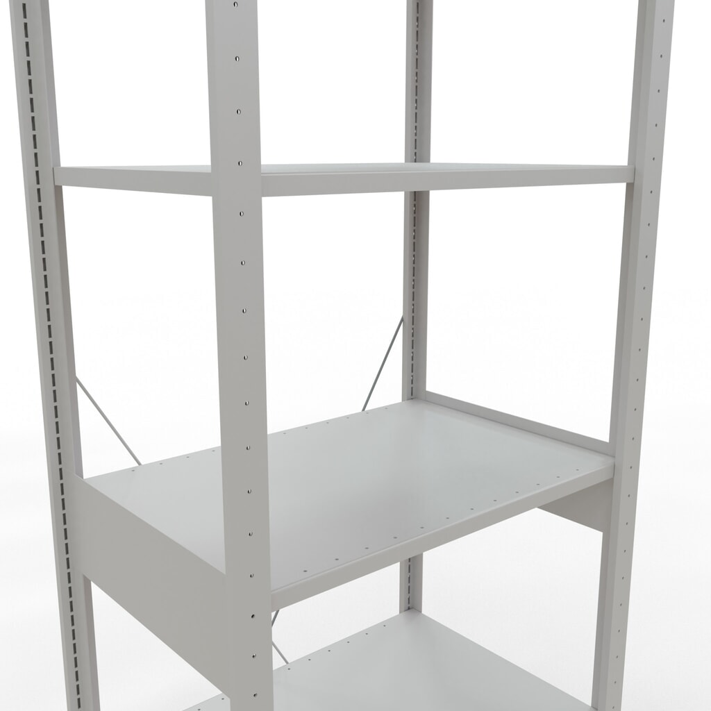 N° de l'image du produit 5 : SCHULTE Rayonnage à tablettes gris clair, charge par tablette 150 kg, HxlxP 2 500 x 810 x 536 mm