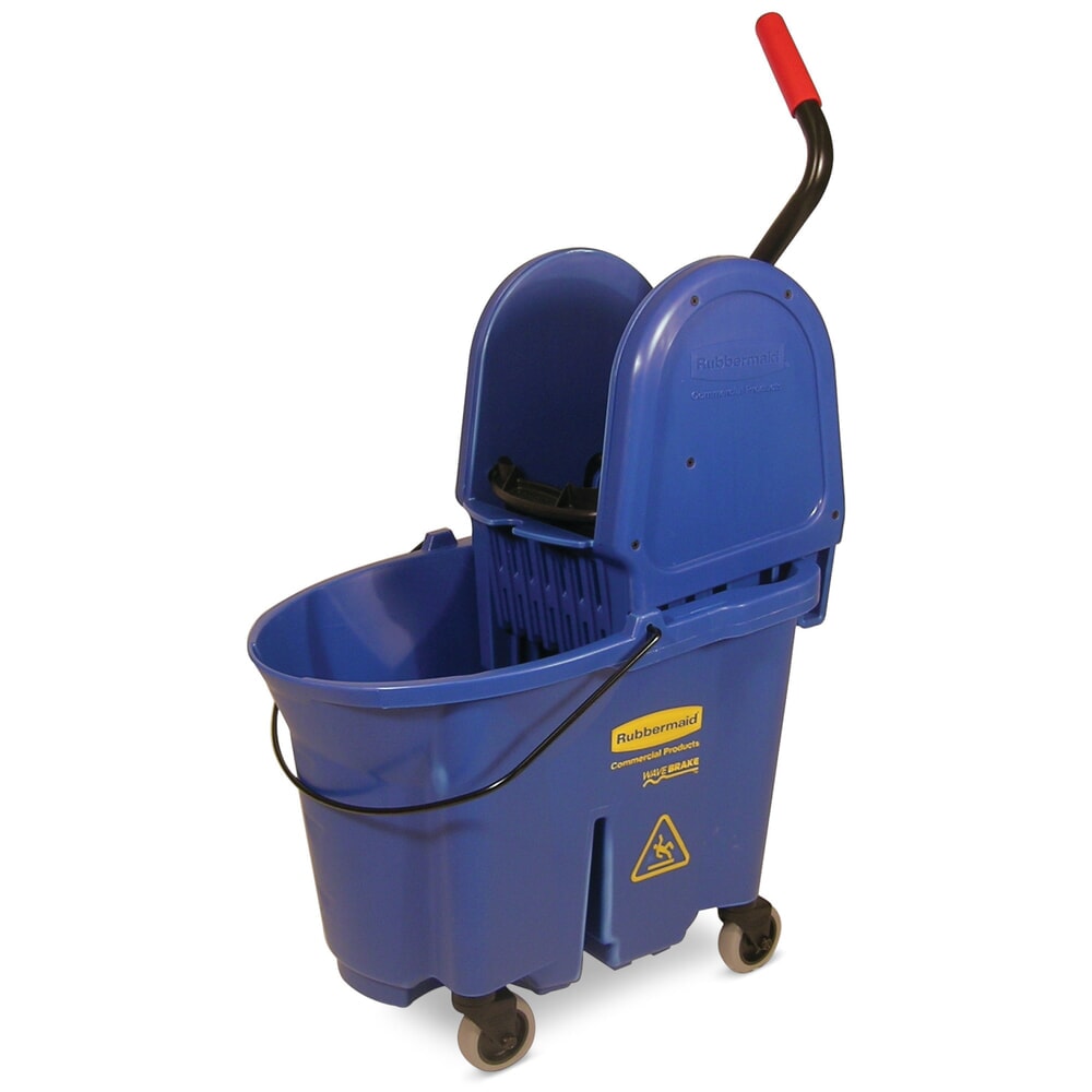 Illustration du produit: Seau à balai WaveBrake® Combo, presse avec levier central, 33 litres, bleu