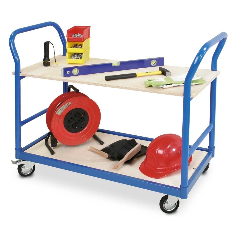 N° de l'image du produit 2 : Servante BASIC, barre de poussée des deux côtés, capacité de charge 250 kg, HxlxP 890 x 500 x 1 140 mm