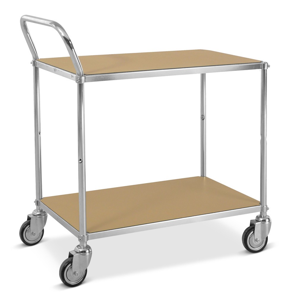 Illustration du produit: Servante ESD, 1 arceau, 2 plateaux de 760 x 440 mm