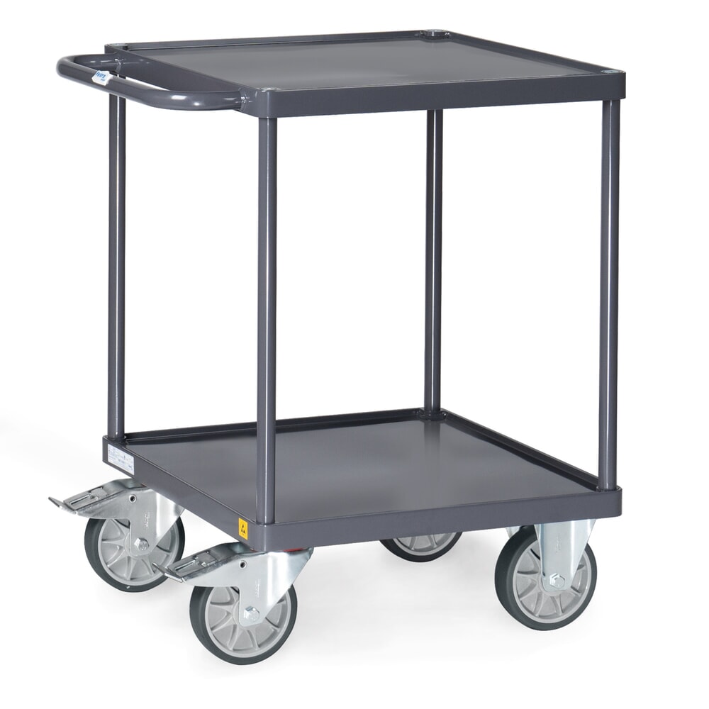 Illustration du produit: Servante et chariot de montage ESD fetra® avec bacs en tôle d’acier de 600 x 600 mm