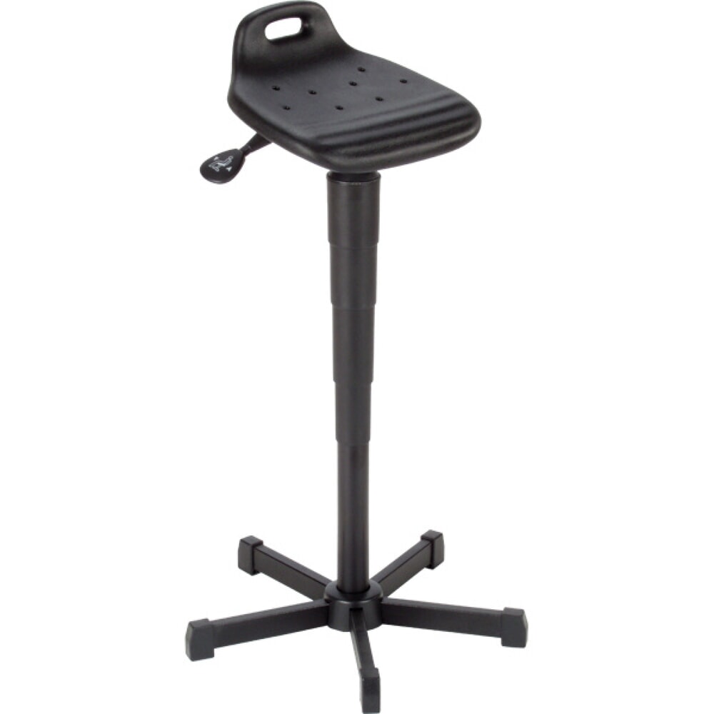 N° de l'image du produit 1 : Siège assis-debout, assise en PU pivotante et inclinable, hauteur d’assise 610-880 mm, base acier, poignée de transport