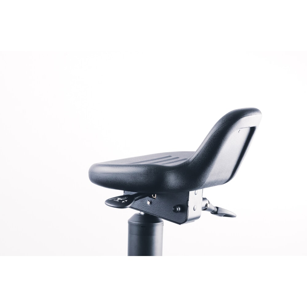 N° de l'image du produit 5 : Siège assis-debout, assise en PU pivotante et inclinable, hauteur d’assise 620-890 mm, base acier, dossier court