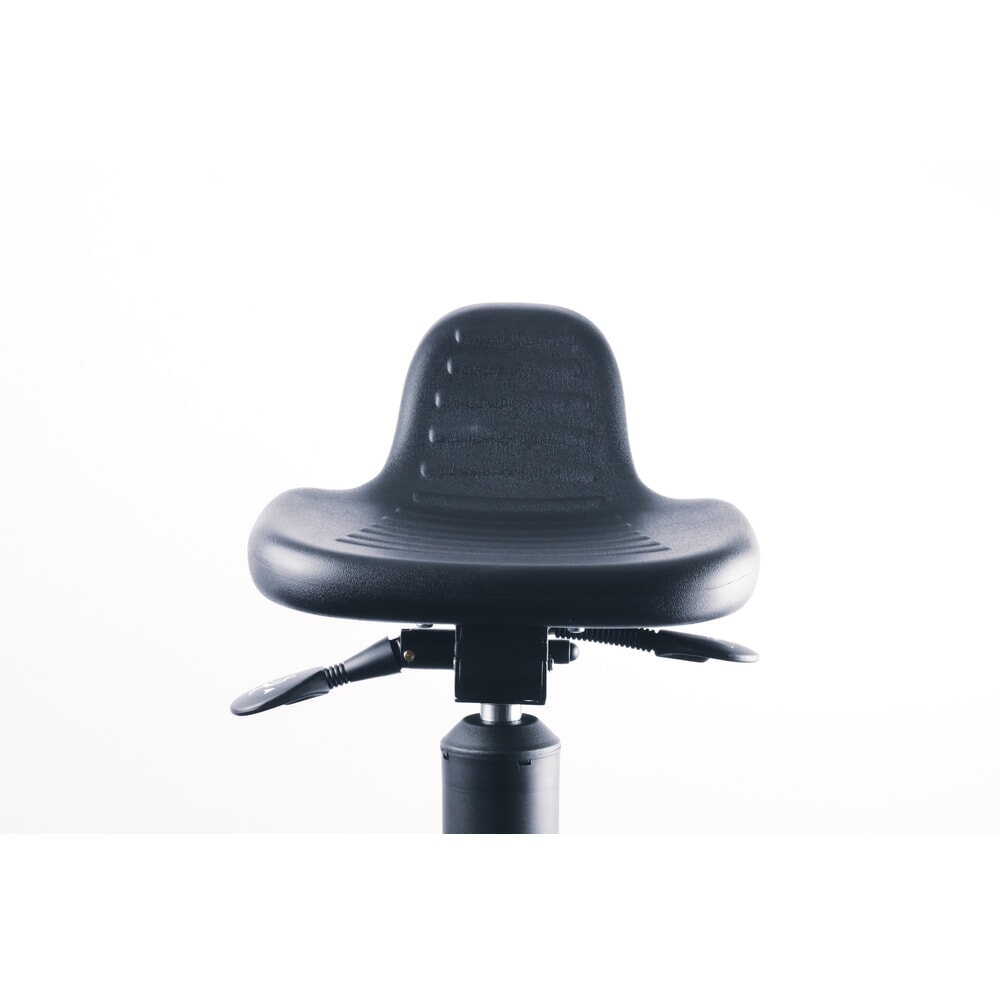 N° de l'image du produit 9 : Siège assis-debout, assise en PU pivotante et inclinable, hauteur d’assise 620-890 mm, base acier, dossier court