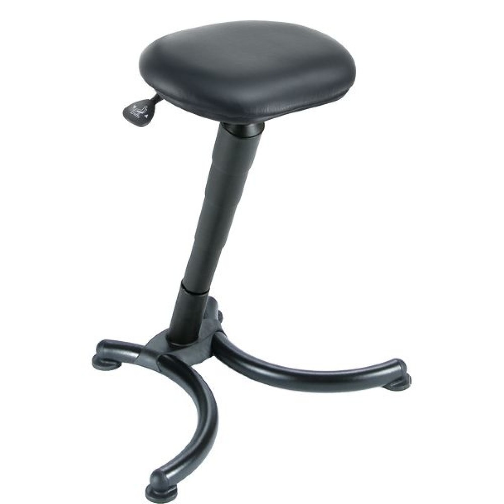 N° de l'image du produit 1 : Siège assis-debout, assise similicuir, hauteur d'assise 620 à 830 mm, base acier, noir