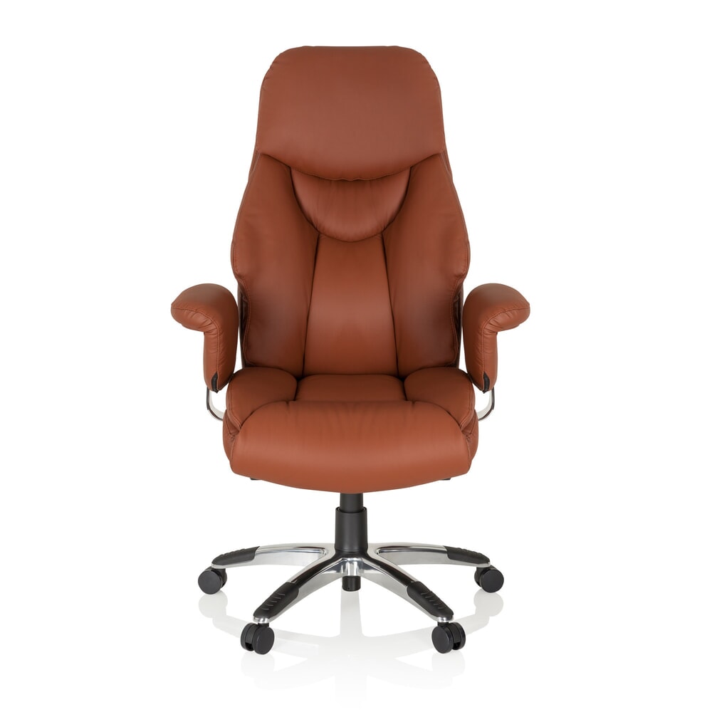 N° de l'image du produit 1 : Siège de bureau / fauteuil de direction hjh OFFICE PRADO cuir, marron