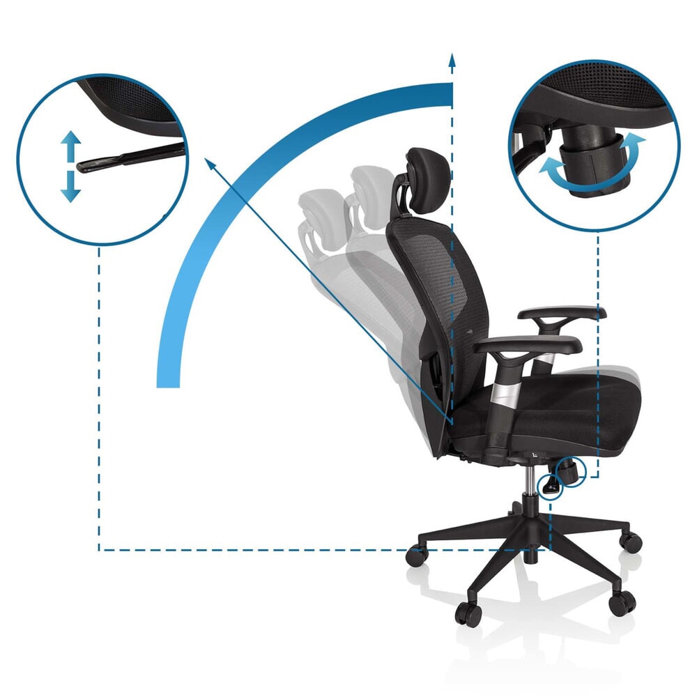 N° de l'image du produit 12 : Siège de bureau / fauteuil de direction hjh OFFICE VENUS BASE tissu, noir