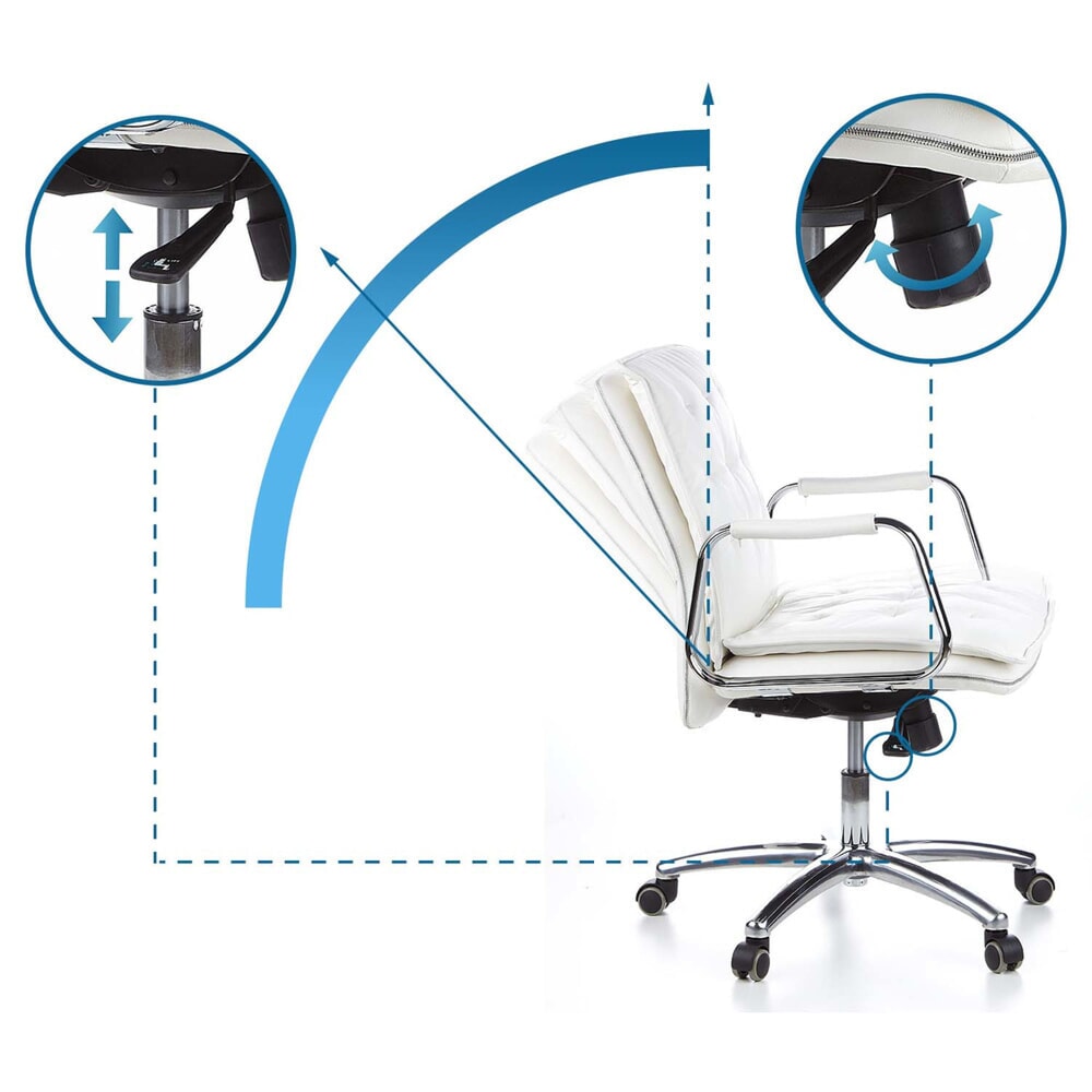 N° de l'image du produit 12 : Siège de bureau / fauteuil de direction hjh OFFICE VILLA 10 cuir, blanc crème