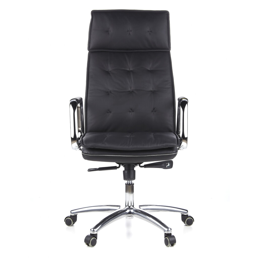 Siège de bureau / fauteuil de direction hjh OFFICE VILLA 20 cuir, noir Illustration du produit: Siège de bureau / fauteuil de direction hjh OFFICE VILLA 20 cuir, noir