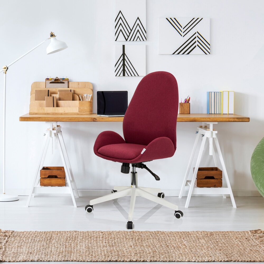 N° de l'image du produit 5 : Chaise de bureau / chaise pivotante hjh OFFICE AVEA I tissu, bordeaux