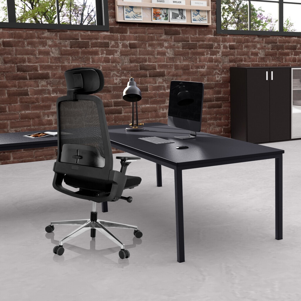 Chaise de bureau / chaise pivotante hjh OFFICE BRACIO tissu, noir N° de l'image du produit 4 : Chaise de bureau / chaise pivotante hjh OFFICE BRACIO tissu, noir