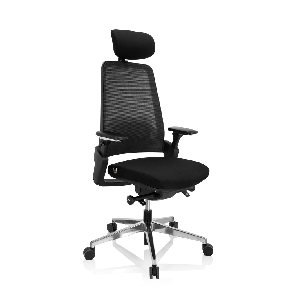 Chaise de bureau / chaise pivotante hjh OFFICE BRACIO tissu, noir N° de l'image du produit 6 : Chaise de bureau / chaise pivotante hjh OFFICE BRACIO tissu, noir