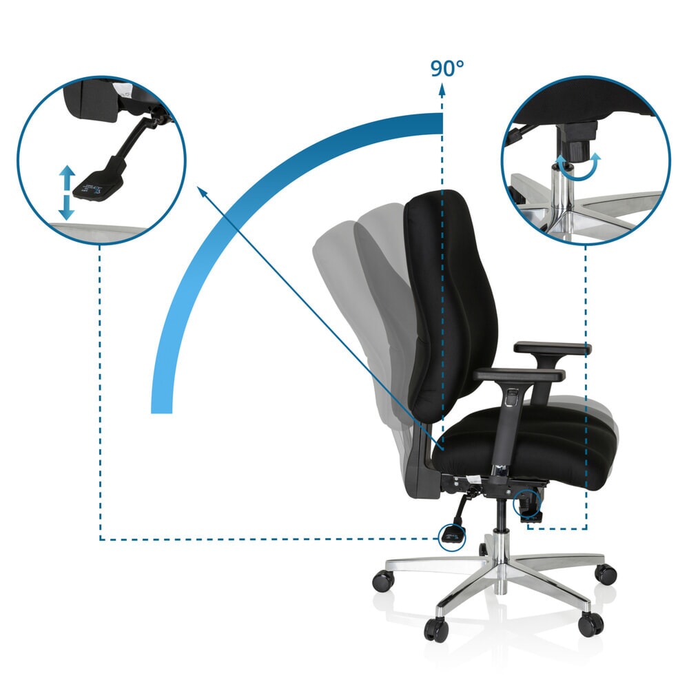 N° de l'image du produit 3 : Chaise de bureau / fauteuil de direction hjh OFFICE ZENIT COMFORT, noir