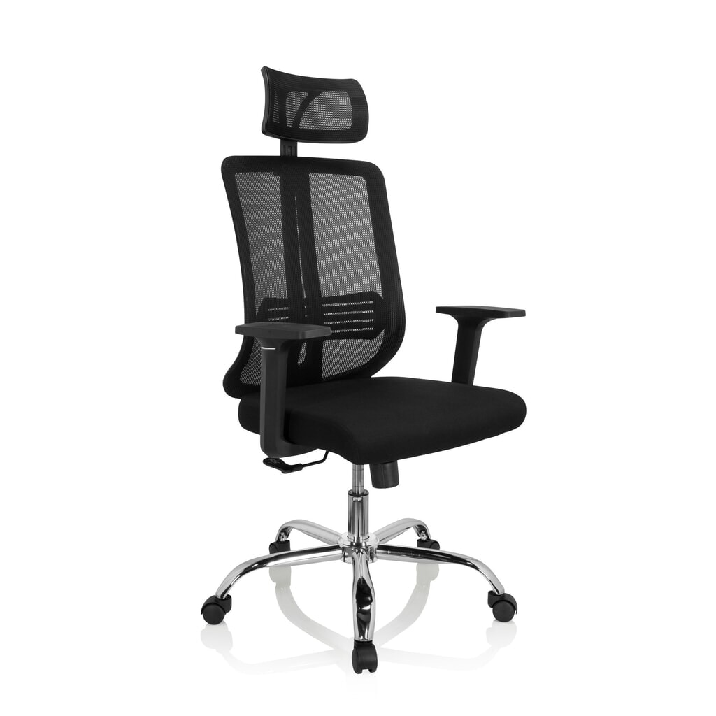 N° de l'image du produit 6 : Chaise de bureau / chaise pivotante hjh OFFICE ZH 200 maille, noir
